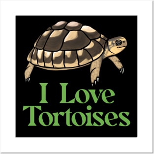 I Love Tortoises Green for Tortoise Lovers Posters and Art